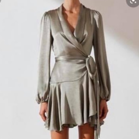 shona joy joan wrap mini dress
